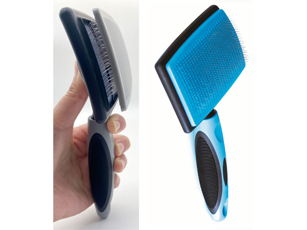 Self-cleaning pet brush